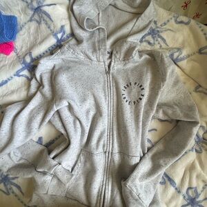 PINK Victoria's Secret Kids Light Gray Zip-Up Jacket
